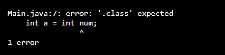 .class expected error in java