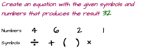 Correct the equation by using given numbers and symbols