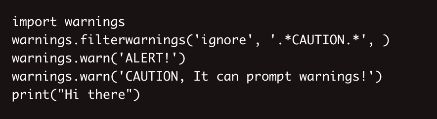 Ignore Warnings in Python